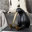Mercana Furniture Dodo Black and Gold Cast Metal Mauritian Bird Sculpture
