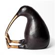 Mercana Furniture Dodo Black and Gold Cast Metal Mauritian Bird Sculpture