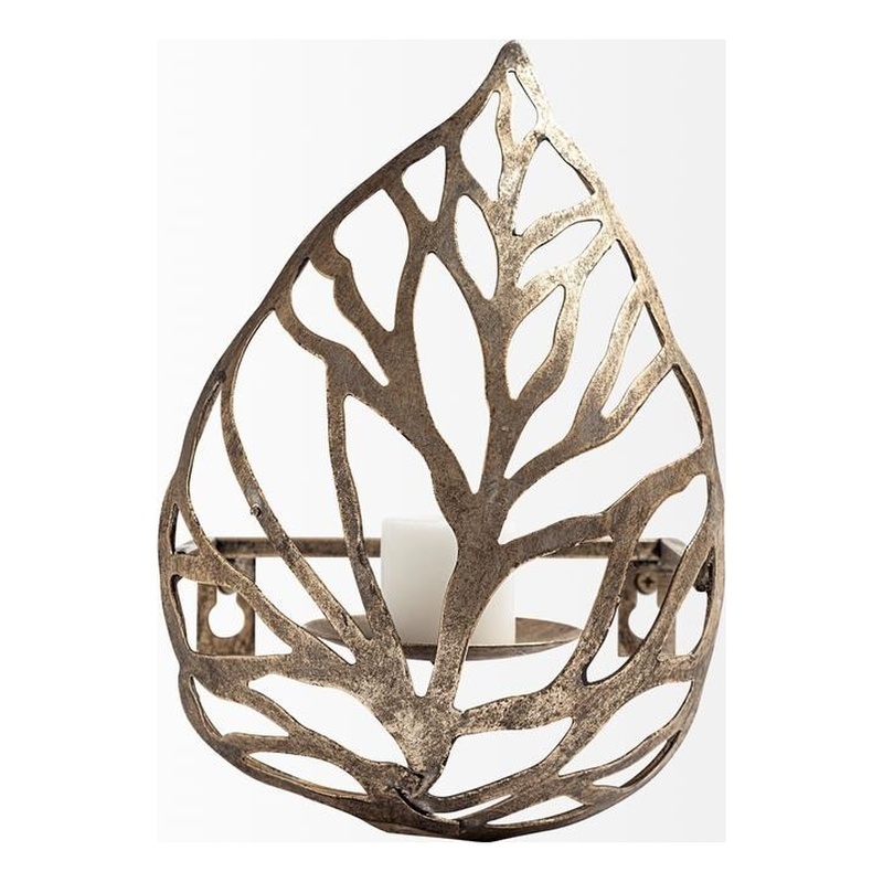 Mercana Lana I Single Metal Bronze/Champagne Toned Wall Candle Holder