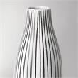Mercana Furniture Kira I Small White Pinstripe Ceramic Vase