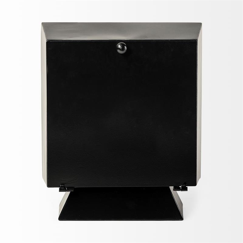 Mercana Furniture Ralph I Black Metal Square Table Clock