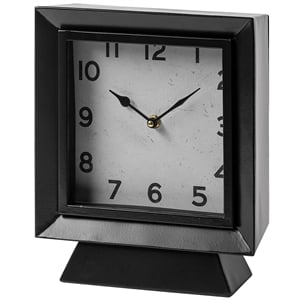 mercana furniture ralph i black metal square table clock