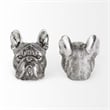 Mercana Furniture and Decor Bruno Resin American Bulldog Bookends in Silver