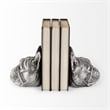 Mercana Furniture and Decor Bruno Resin American Bulldog Bookends in Silver
