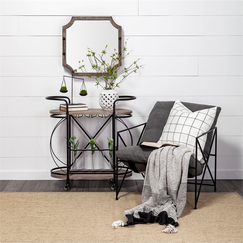 Mercana Forillon I Short White Glazed Lattice Pattern Ceramic Vase