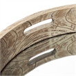 Mercana Whittier Small Brown Wood Mirrored Base Tray