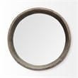 Mercana Whittier Large Fir Brown Wood and Mirrored Base Tray
