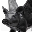 Mercana Hogbadi Set of 2 Black Resin Flying Pigs