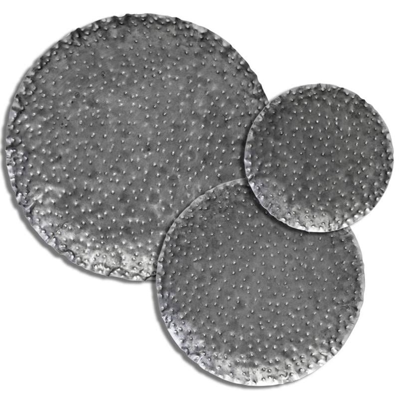 Mercana Lanx Set of 3 Decorative Black/Grey Metal Plates
