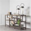 Wright I 16L x 66W Brown Wood Multi-Level Shelf Console Table (Set of 2)