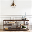 Wright I 16L x 66W Brown Wood Multi-Level Shelf Console Table (Set of 2)