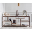 Wright I 16L x 66W Brown Wood Multi-Level Shelf Console Table (Set of 2)