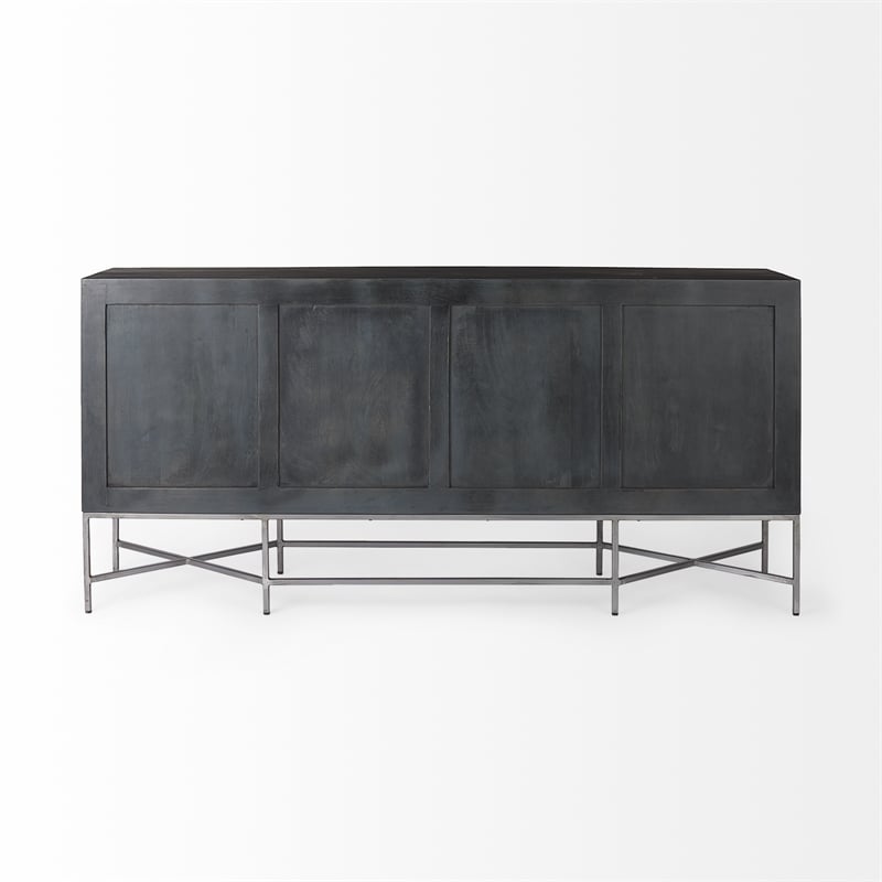 Mercana Hogarth I Solid Wood 2 Drawer 4 Cabinet Sideboard in Brown