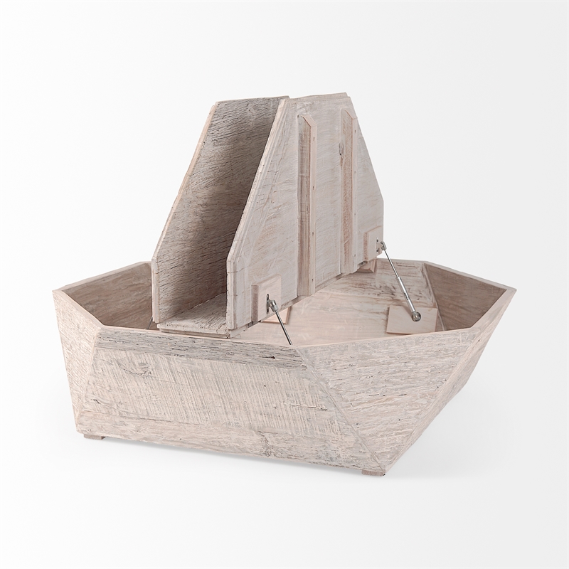 Mercana Stowe I Solid Wood Hinged Top with Storage Coffee Table in Brown