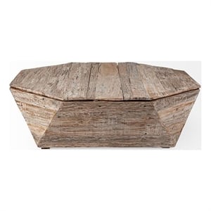 Mercana Stowe I Solid Wood Hinged Top with Storage Coffee Table in Brown