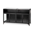 Mercana Pender Metal Glass Door Display Cabinet in Black
