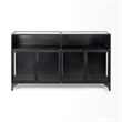 Mercana Pender Metal Glass Door Display Cabinet in Black