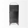 Mercana Pender Metal Glass Door Display Cabinet in Black