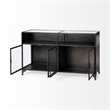 Mercana Pender Metal Glass Door Display Cabinet in Black