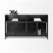 Mercana Pender Metal Glass Door Display Cabinet in Black