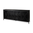 Mercana Poppy I 79x16 Black Polished Metal With Glass Four Door Sideboard