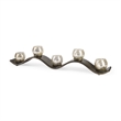 Mercana Lux Copper Metal Five Hurricane Glass Holder Table Candle Holder