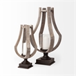 Mercana Brillion Small Rustic Wood/Metal  Brown Table Candle Holder