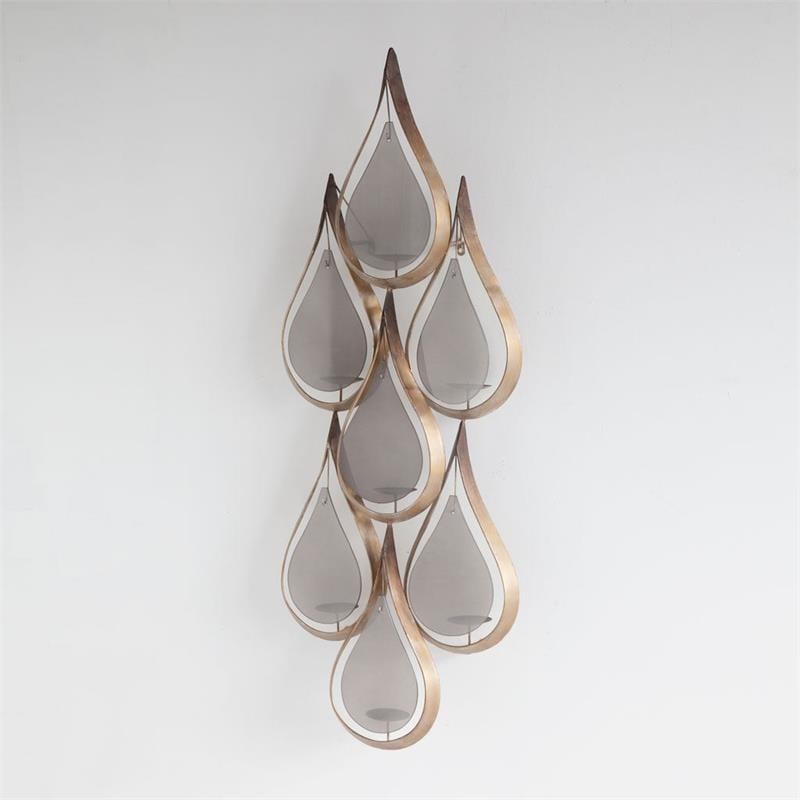 Mercana Edidon Seven Candle Gold Metal Decorative Wall Sconce