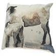 Mercana Clover 18 x 18 Gray Watercolor Lambs Decorative Pillow Cover