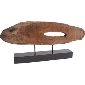 Mercana Yeadon I 34&quotW Natural Brown Wood Cut Decorative Object