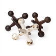 Mercana Jax Set of 3 Rust Orange and White Cast Iron Metal Jack objects