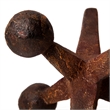Mercana Jax Set of 3 Rust Orange and White Cast Iron Metal Jack objects