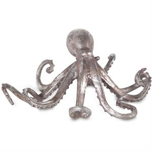 Mercana Strafford 5&quotH Resin Octopus in Silver Finish