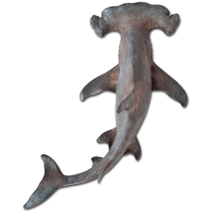 Mercana Acus 24"H Large Blue/Brown Resin Hammer Head Shark Wall Decor 57422