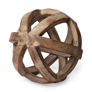 Mercana Tibik Brown Wood Decorative Orb