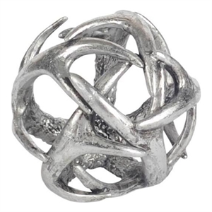 Mercana Ramus III 4.8&quot Silver Resin Horn Shaped Decorative orb
