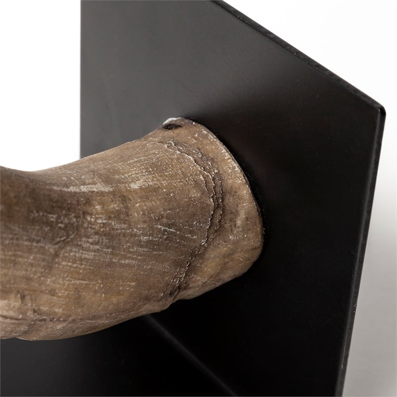 Mercana Nickerson Brown Tones Resin Bull Horn Bookend