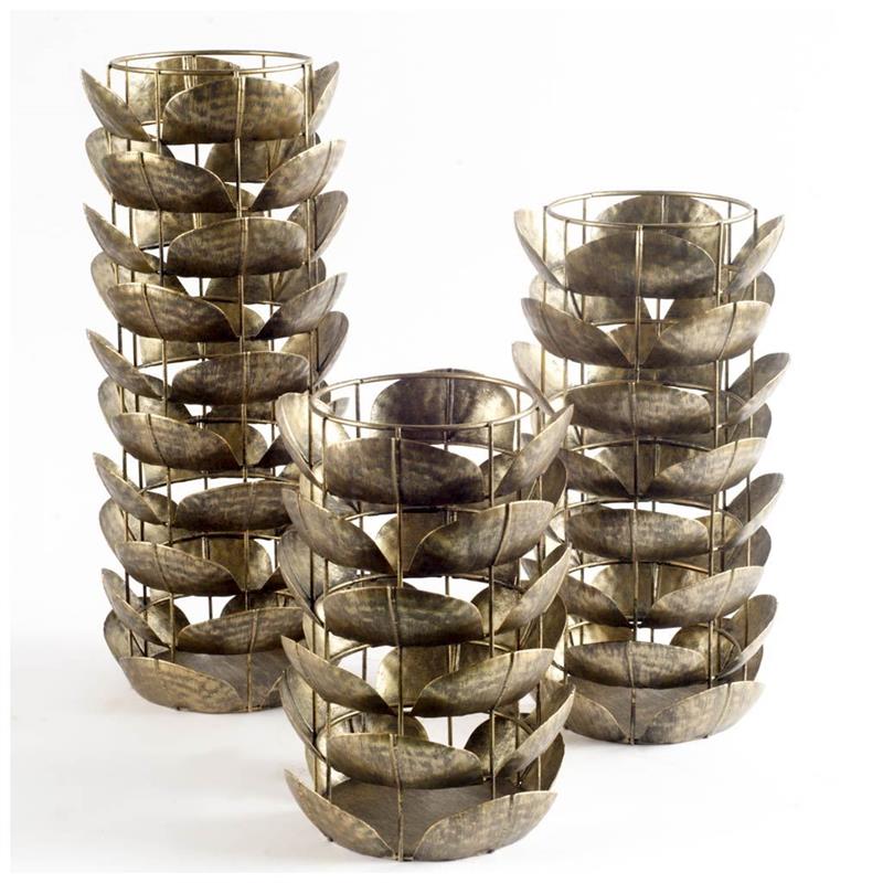 Mercana Henley I Small Bronze Metal Decorative Table Candle Holder