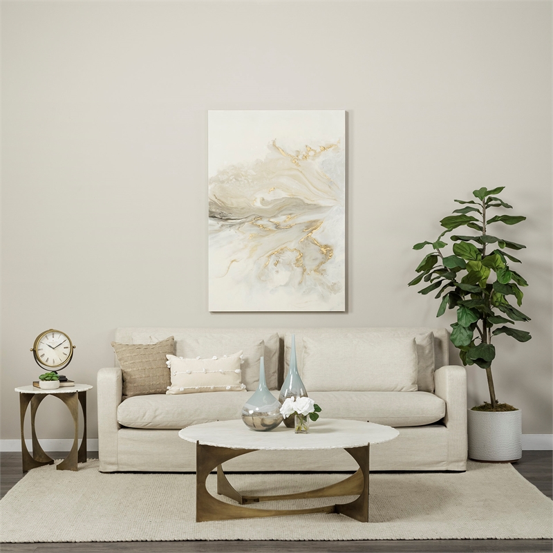 Mercana Houston Gold Metal Half-Moon Base Table Clock