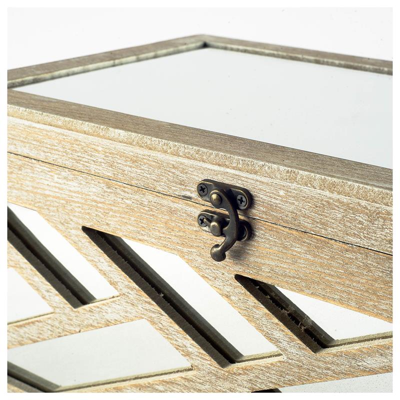 Mercana Furniture Set of Two Wooden Brown Chevron Boxes