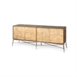 Mercana Swordfish 72x18 Two-Tone Brown Solid Wood Cabinet 4 Door Sideboard