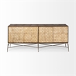 Mercana Swordfish 72x18 Two-Tone Brown Solid Wood Cabinet 4 Door Sideboard