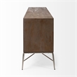 Mercana Swordfish 72x18 Two-Tone Brown Solid Wood Cabinet 4 Door Sideboard