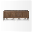 Mercana Swordfish 72x18 Two-Tone Brown Solid Wood Cabinet 4 Door Sideboard