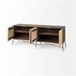Mercana Swordfish 72x18 Two-Tone Brown Solid Wood Cabinet 4 Door Sideboard