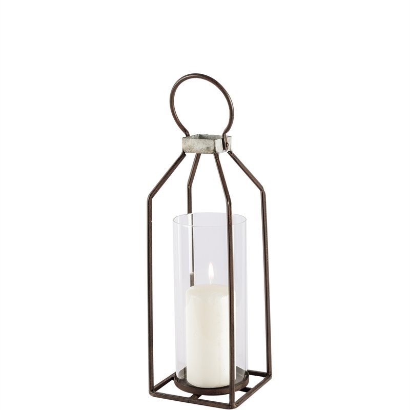 Mercana Kingston I Large Rustic Black Metal Framed Table Candle Holder