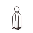 Mercana Kingston II Small Rustic Brown and Silver Metal Framed Table Lantern