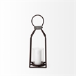 Mercana Kingston II Small Rustic Brown and Silver Metal Framed Table Lantern