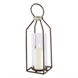 Mercana Kingston II Small Rustic Brown and Silver Metal Framed Table Lantern