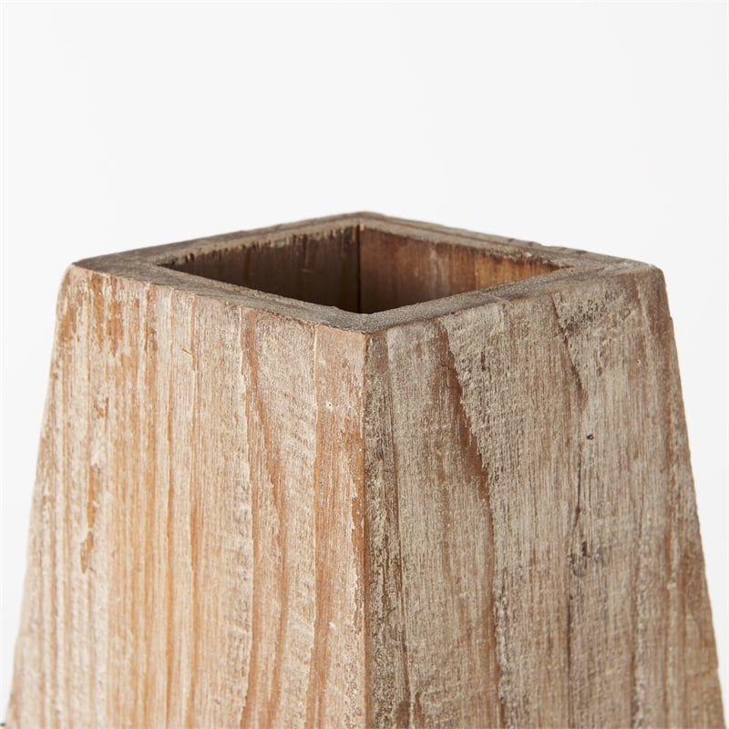 Mercana Allen II Small Natural Wooden Base Oval Vase